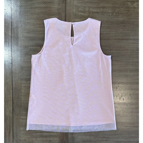 White House Black Market Light Pink Tulle Layered Sleeveless Tank Top Size XS - Picture 11 of 12